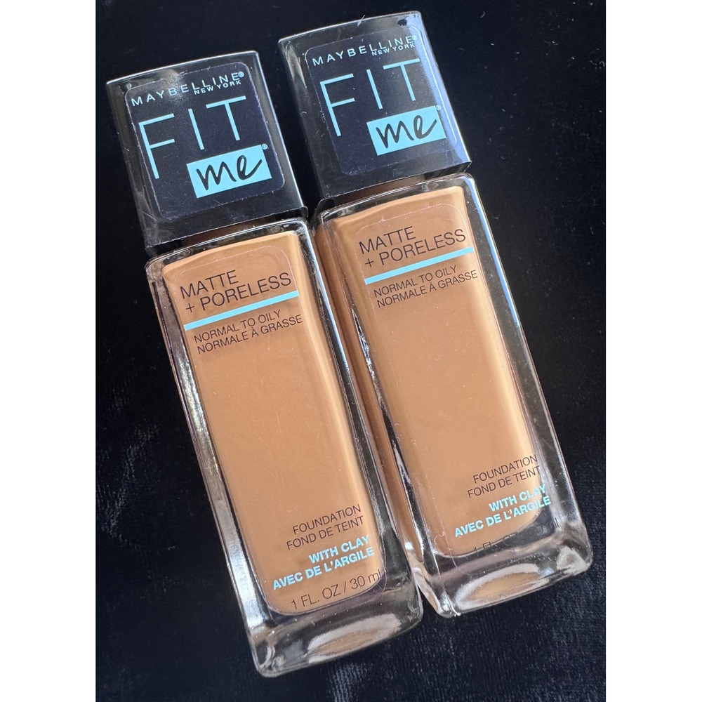 Lot of 2 Maybelline Fit Me Matte + Poreless Foundation 335 Classic Tan 1oz New